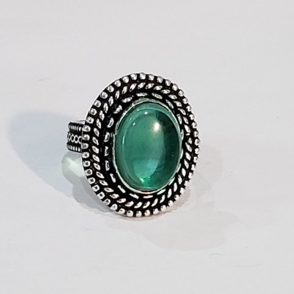 Hand Crafted Other - Chrome diopside gemstone 925 silver handmade vintage antique goth ring